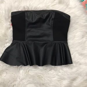 Faux Leather tube top